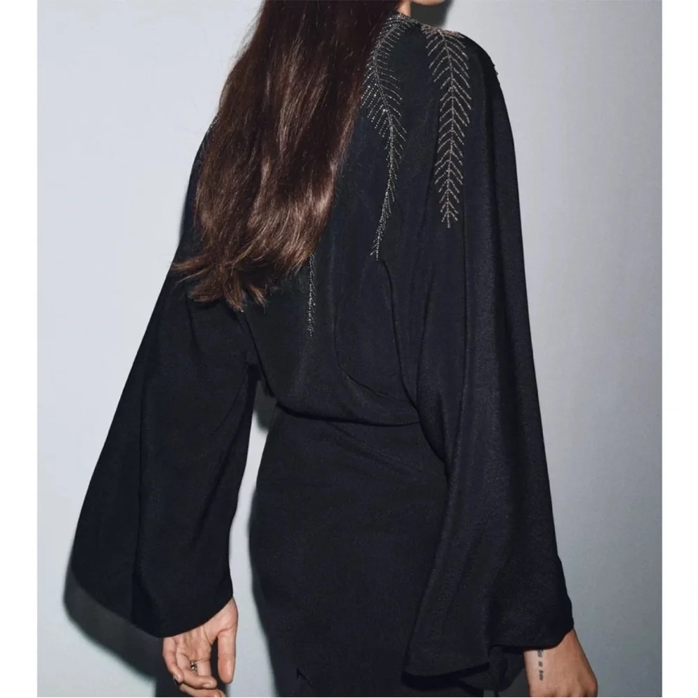 ZARA BEADED EMBROIDERY DRESS - Picture 5 of 8